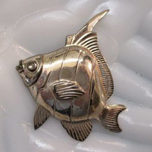Sterling Silver Fish Brooch Vintage LANG